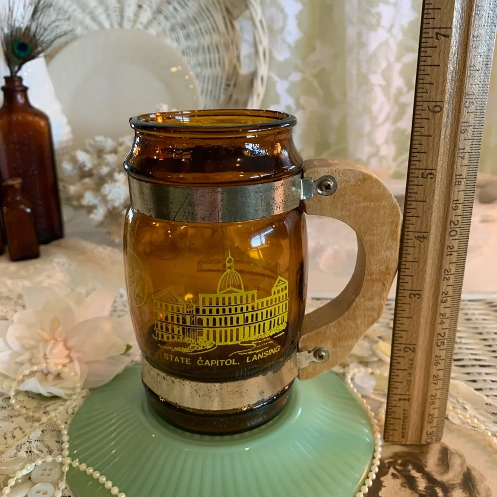 Vintage Amber Glass Stein🍺 - Picture 4 of 15